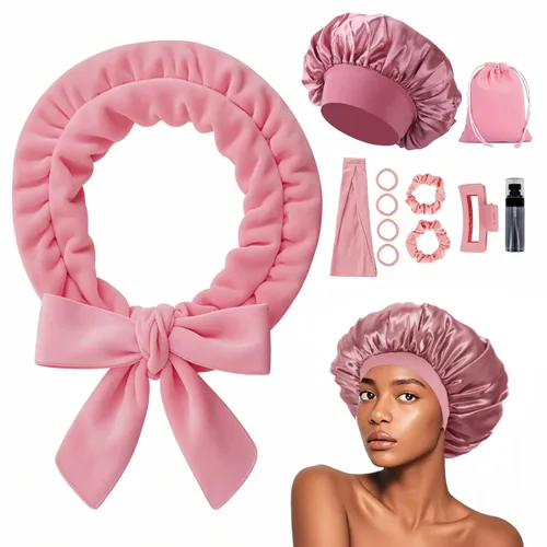 Vista 14 de Rizos sin Calor con Diadema para la Noche, 70'' Rizadores de Cabello sin Calor para Cabello Mediano a Largo, Negro