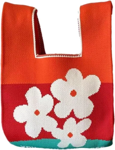 Vista 11 de Bolso pequeño con nudo de muñeca para mujer Tricolor negro.