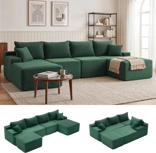 Vista 18 de Mangodan - Sofá seccional en forma de nube, sofá sin huesos para sala de estar, sofá seccional modular con asiento profundo, sofá esponjoso y cómodo