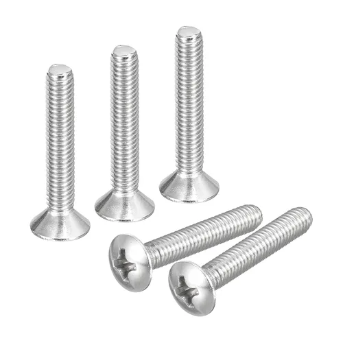 Vista 23 de uxcell Tornillos de máquina Phillips de cabeza ovalada M4x8mm, 50pcs 304 tornillos de cabeza avellanada ligeramente levantados de acero inoxidable