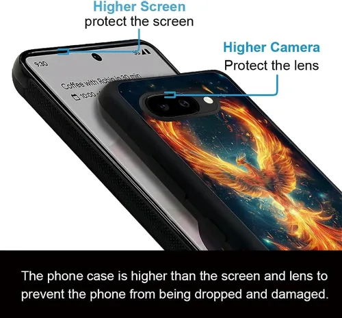 Vista 580 de Compatible con Google Pixel 4A 5G Mobile Case Creative Acrylic Panel trasero Silicona Protección Grip especialmente diseñado para Google Pixel 4A 5G