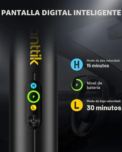Vista 3 de Fanttik Slim V10 APEX - Aspiradora inalámbrica para automóvil, mini aspiradora portátil 4 en 1, potencia de succión de 19 kPa, pantalla digital Negro