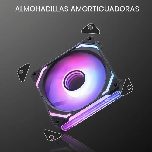 Vista 9 de Redragon GCF012 Ventilador estándar de 120 mm para carcasa de PC, conexión Daisy-Chain, iluminación ARGB de 5V 3 pines, ventilador de carcasa PWM