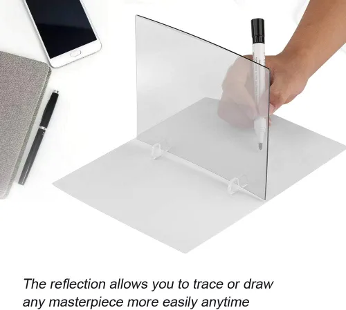 Vista 2 de Simlug Tablero de seguimiento óptico portátil, proyector de dibujo IP65, un espejo mágico para estudiantes, adultos, artistas, principiantes