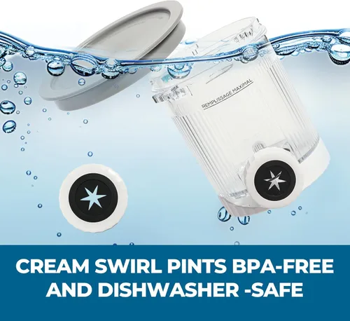 Vista 5 de Paquete de 2 tazas y tapas Swirl Ice Creami para fabricantes de helados, contenedores NC700 para fabricantes de helados, accesorios para tazas