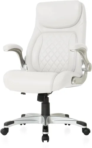 Vista 10 de Nouhaus +Posture Silla ergonómica de oficina de cuero PU. Soporte lumbar Click5 con apoyabrazos FlipAdjust. Silla ejecutiva moderna y silla de Negro