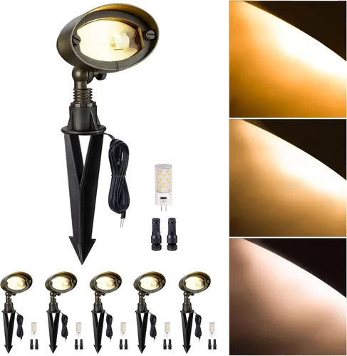 Vista 46 de Gardenreet Luz de Inundación de Latón Sólido - Iluminación de Lavado de Pared LED de Bajo Voltaje para Paisaje 12V, Impermeable IP65 para Exterior