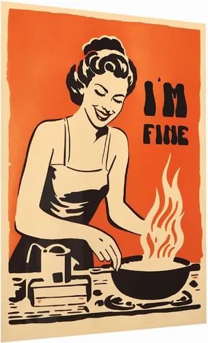 Vista 39 de Impresión retro de cocina – Divertido póster de los años 50, impresión retro de cocina, arte de pared de cocina feliz ama de casa, decoración retro