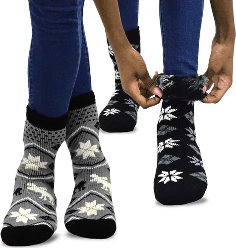 Vista 29 de Calcetines térmicos de invierno de algodón reciclado de peso pesado respetuoso del medio ambiente Multi par para mujeres y hombres 2 pares-camuflaje
