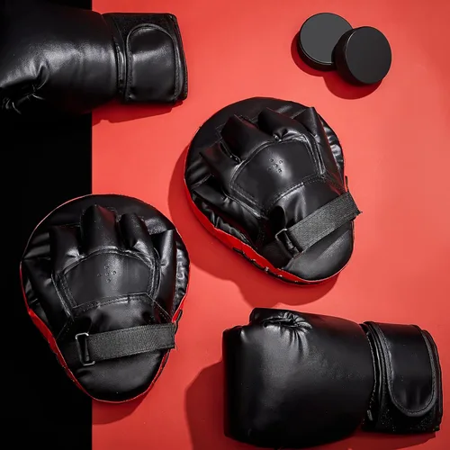 Vista 7 de Foilswirl Juego de 2 pares de guantes de boxeo 4 en 1 de 8 onzas y 4 guantes de boxeo para niños, hombres y mujeres, guantes de boxeo, juego