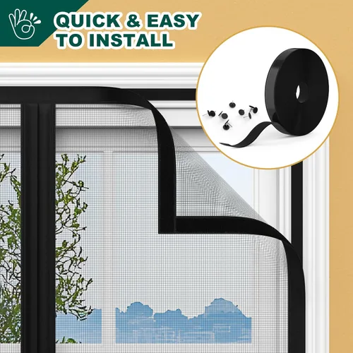 Vista 8 de HADOR Puerta con Malla Magnética Ajustable se Ajusta a Puertas de Ancho 29" - 33" Altura 79" - 81", Malla de Red para Puerta Resistente DIY