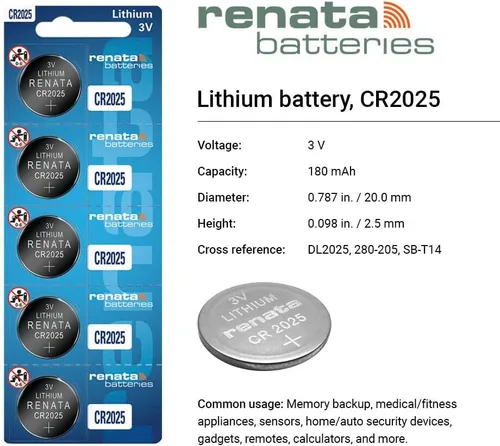 Vista 2 de Renata CR2025 Baterías - Batería de litio de 3 V 2025 (2 unidades)