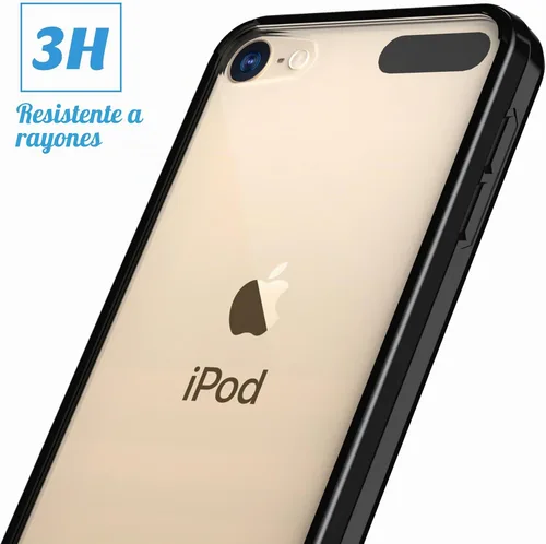 Vista 4 de Funda ULAK para iPod Touch 6ta generación, funda para iPod 5, transparente, suave, de TPU flexible, plástico rígido que absorbe golpes, Negro