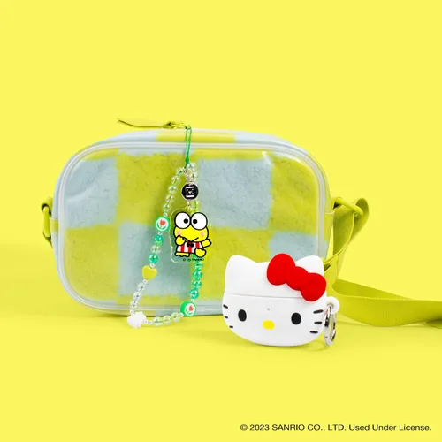 Vista 8 de iFace Keroppi - Correa de cuentas + funda de primera clase para iPhone 14 Pro Max (Hello Kitty y amigos - Kawaii Arcade)