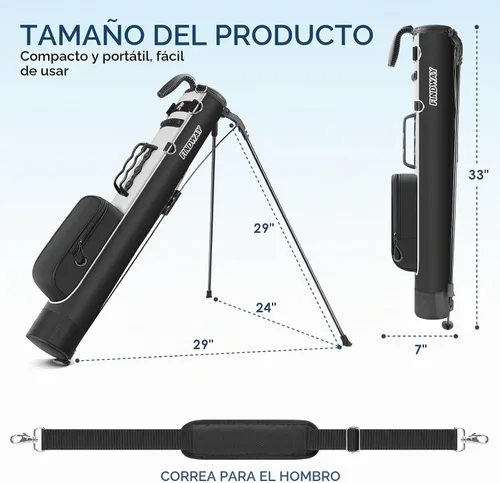 Vista 7 de Findway Bolsa de Golf con Soporte, Bolsa de Golf Pequeña para el Campo de Práctica, Par 3 y Campos Ejecutivos, Bolsa de Transporte Ligera para Palos