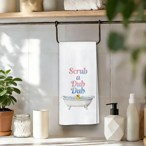 Vista 4 de Chicimln - Divertidas toallas de mano de goma para baño, estilo bohemio, para bañera, pato amarillo, toallas de mano decorativas para niños y niñas