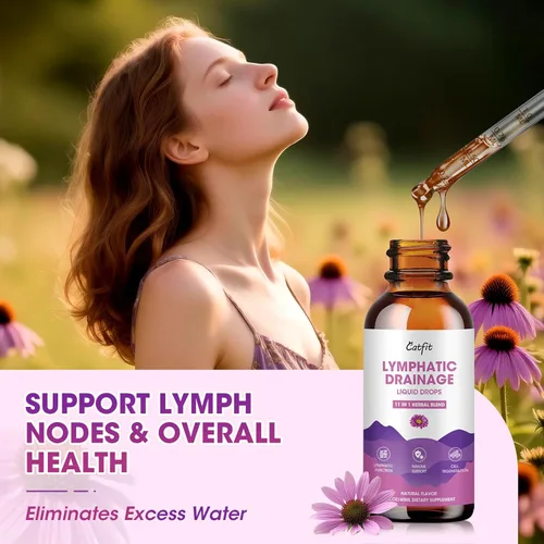 Vista 4 de Gotas de Suplementos de Drenaje Linfático para el Sistema Inmunológico, Apoyo al Sistema Linfático, Limpieza y Desintoxicación, Salud del Hígado