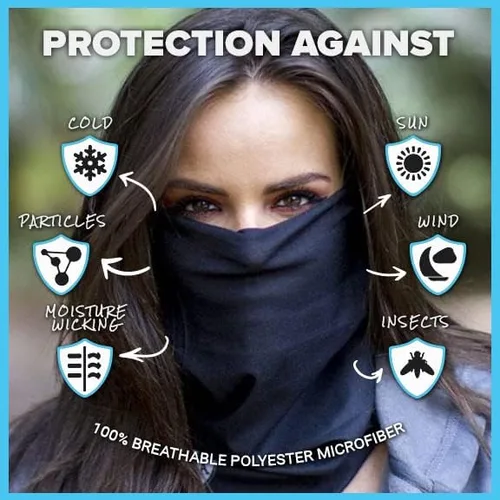 Vista 2 de S A Company 5 Pack UV Face Shield Multipurpose Protector Neck Gaiter Elastic Face Mask Patriotic Design for Men and Women