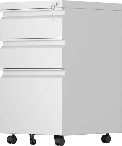 Vista 13 de SUXXAN Archivador de 3 cajones, archivador lateral con 3 cerraduras para oficina en casa, archivadores negros con soporte para tarjetas de visita