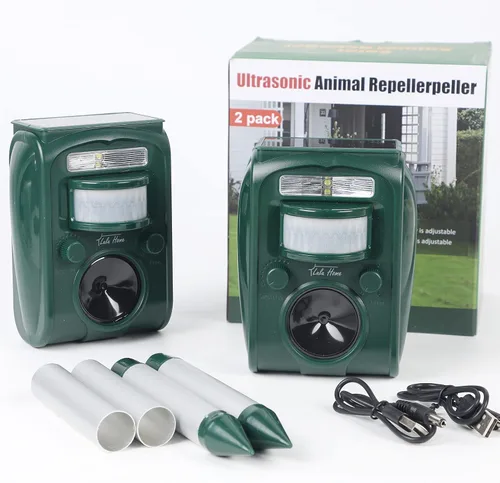 Vista 7 de Lulu Home Repelente ultrasónico de animales, repelente de roedores al aire libre resistente a la intemperie con energía solar activado por