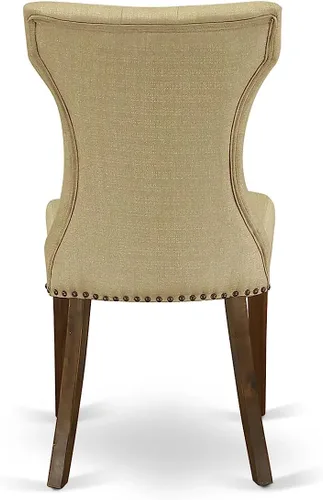 Vista 13 de East West Furniture DLGA3-AWA-03 - Juego de mesa de comedor de 3 piezas que contiene una mesa de cocina redonda con gotas y 2 sillas Parson, 42 x 42