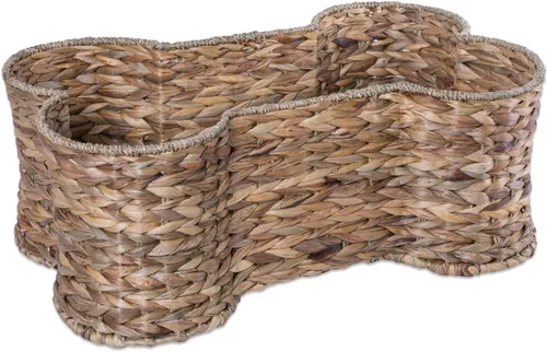 Vista 11 de Bone Dry Pet Storage Collection, cesta de juguete de jacinto en forma de hueso, marrón oscuro, mediana - 21 x 13 x 8 pulgadas