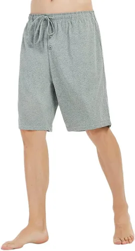 Vista 5 de U2SKIIN Paquete de 2 pantalones cortos de pijama para hombre, 100% algodón, pantalones ligeros con bolsillos, pantalones cortos de pijama suaves