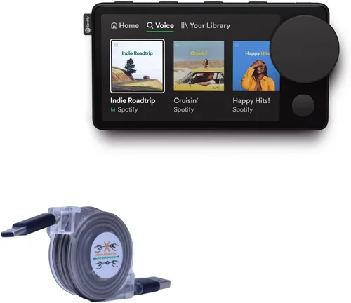Vista 11 de BoxWave Cable compatible con Spotify Car Thing, cable AllCharge 3 en 1 para Spotify Car Thing, color negro azabache
