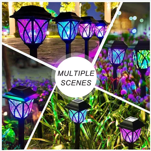 Vista 6 de Solar Pathway Lights Outdoor, 6 Pack, RGB Color Changing, IP65 Waterproof & Weather Resistant, Garden Lights for Yard, Patio, Walkway, Landscape