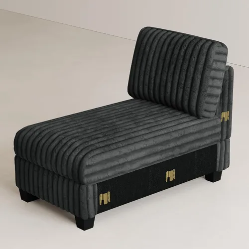 Vista 12 de Belffin Sofá cama seccional de pana de felpa con asiento ancho y profundo, modulares de nube seccionales para sala de estar. Sofá negro