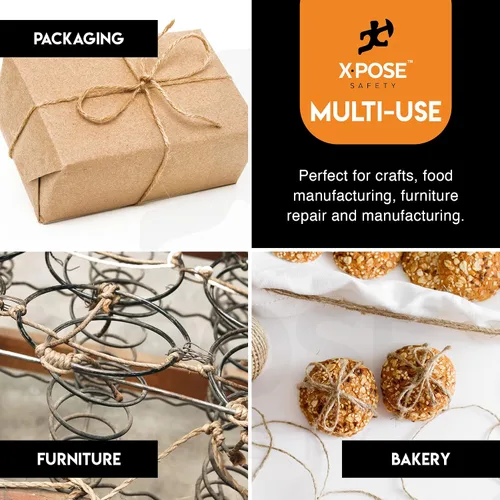 Vista 2 de Cuerda de sisal – Cuerda de fibra natural fina de 1 capa en el carrete – para poste rascador de gatos, piezas de repuesto de árbol de gato, juguete