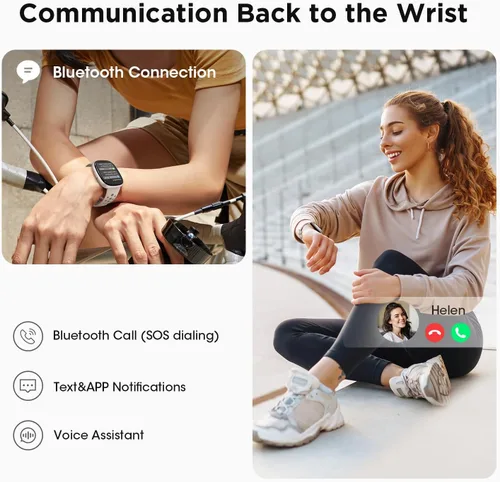Vista 5 de Relojes inteligentes para mujer Fitness Rastreador de actividad física con marcarecepción de llamadas 247, ritmo cardíaco, monitor de sueño SpO2