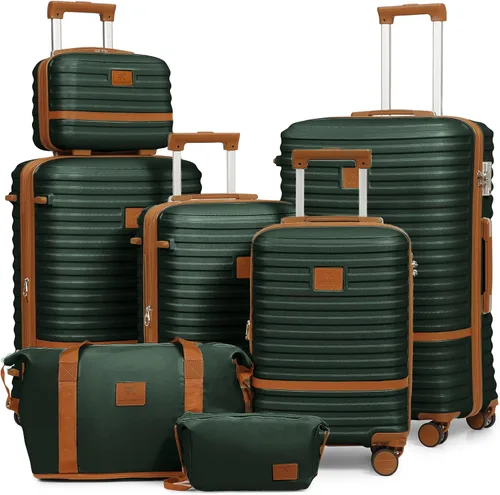 Vista 38 de Juego de maletas Joyway de 3 piezas, juego de maletas extensibles de cabina con rueda giratoria, juego de maletas de carcasa dura con candado TSA