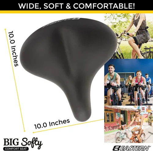 Vista 4 de Asiento de bicicleta grande y suave para personas mayores - Spin interior - Bicicletas estacionarias y estáticas - Sillín de bicicleta grande ancho