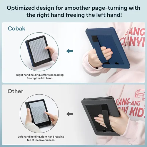 Vista 7 de CoBak Funda ligera con soporte para 7 pulgadas, 12ª generación 2024 y Colorsoft con correa para la mano derecha, compatible con iPhone MagSafe
