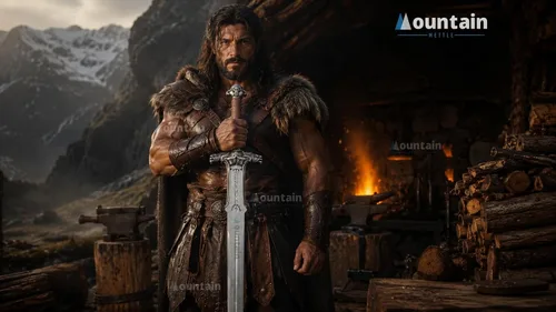 Vista 3 de Mettleive Conans The Barbarian Father Sword Full Tang Conans Real Atlantean Barbarian Destroyer Conquering Double Edge Two Sided Cold Steel Sword