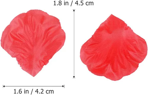 Vista 5 de 1200 pétalos de rosa artificiales de seda para decoración de flores en el hogar, fiesta, día de San Valentín, boda (rojo oscuro)