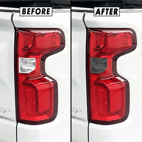 Vista 8 de SlickMod Tinte de humo de vinilo precortado para luz trasera Chevy Silverado 2019-2022 (1. luz trasera, 20% humo oscuro)
