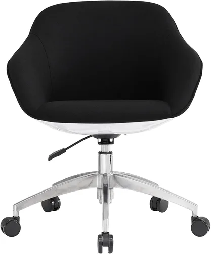 Vista 5 de Techni Mobili Silla de trabajo tapizada con soporte lumbar, silla de oficina de altura ajustable con control de inclinación y giro de 360 grados