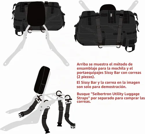 Vista 6 de Seibertron mochila para motociclista o para uso en deportes de exteriores, Negro 37L negro