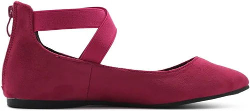 Vista 5 de Ollio Zapatos planos de ballet con correa elástica de gamuza sintética para mujer F167