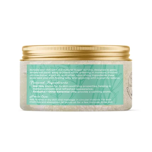 Vista 2 de Natural Elephant Aloe Vera & Botanicals Exfoliante Azúcar Exfoliante con Aceite de Argán y Manteca de Karité 10 oz (283g)