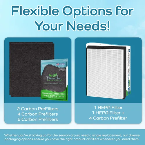 Vista 7 de Breathe Naturally Filtros de repuesto compatibles con purificadores de aire Winix C535, Plasmawave 5300, 6300 y Aeramax 300/290, filtros HEPA