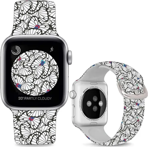 Vista 11 de Correas de reloj de silicona suave compatibles con Apple Watch de 1.496 in 1.575 in 1.614 in 1.654 in 1.732 in 1.772 in 1.811 in 1.929 in Ultra 2