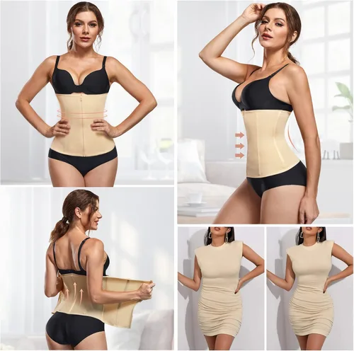 Vista 3 de MERYOSZ Corsé moldeador de cintura para mujer con cremallera para control de abdomen