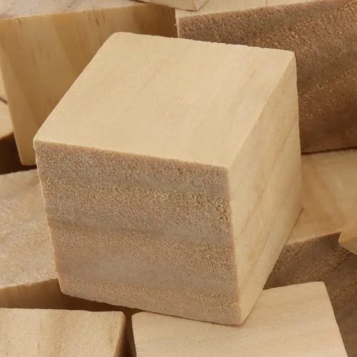 Vista 3 de KEILEOHO 100 bloques de madera pequeños de 1.2 pulgadas, cubos de madera sin terminar, bloques cuadrados sólidos en blanco para manualidades