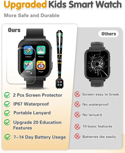 Vista 5 de Reloj Inteligente Impermeable para Niños Juguetes para Niños de 5-12 Años con 32 Juegos, Cámara Dual, Seguimiento de Hábitos, Reproductor de Música