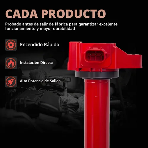 Vista 6 de Juego de 6 bobinas de encendido y bujías para Honda Accord 3.5 V6 UF713