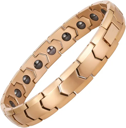 Vista 9 de Pulseras magnéticas de hematita para hombres y mujeres, acero inoxidable 316L, balance de energía, imanes de energía, pulsera de piedras de regalo