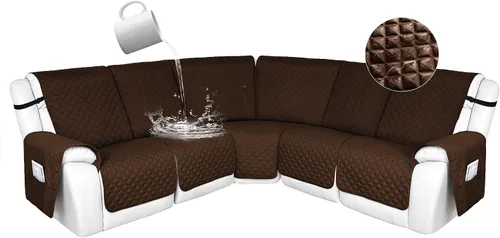 Vista 40 de HDCAXKJ Fundas de sofá seccional reclinable 100% impermeable, forma de L, funda de sofá reclinable lavable acolchada suave para mascotas, perro